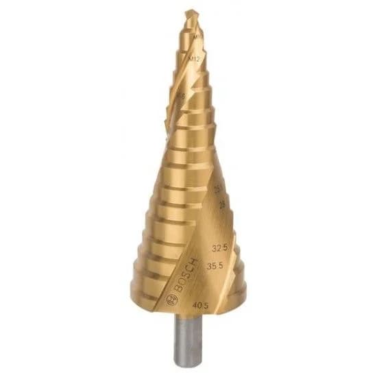 Broca escalonada Brocas escalonadas HSS-TiN. M10-M40, 10,0 mm, 125,5 mm refª 2608587434 BOSCH - 2608587434 - Ferramentaspro.pt