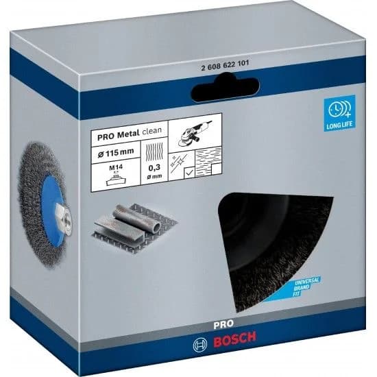 Catrabucha em bisel PRO Metal clean, 115 x 0,3 mm, rosca refª 2608622101 BOSCH - 2608622101 - Ferramentaspro.pt