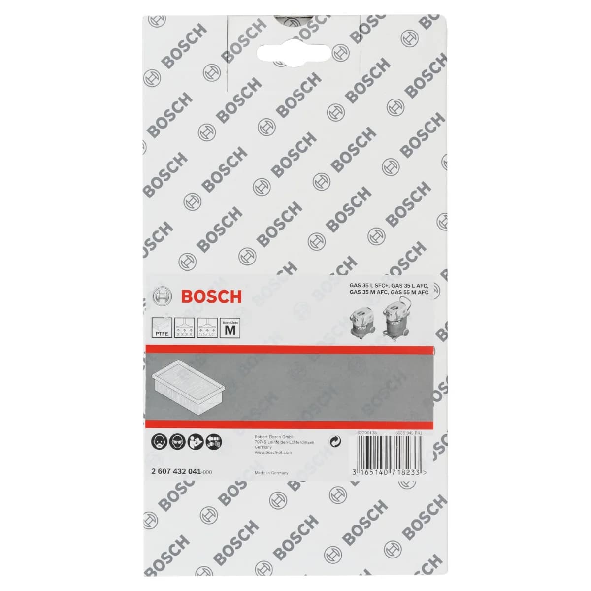 Filtro de pregas planas em politetrafluoretileno refª 2607432041 BOSCH - 2607432041 - Ferramentaspro.pt