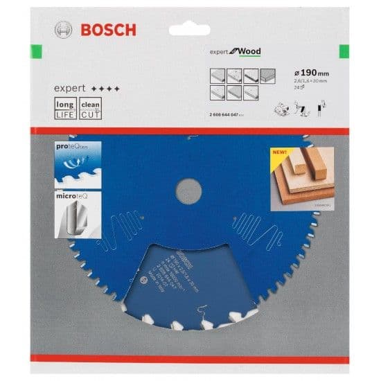 Bosch Lâmina de Serra Circular Expert for Wood 190mm 24 Dentes