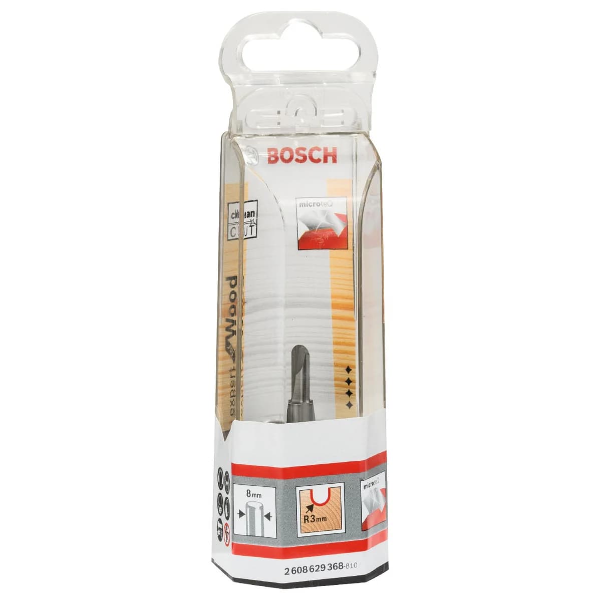Fresa de sulco redondo Expert for Wood, 8 mm, R1 3 mm, D 6 mm, L 12,7 mm, G 50,8 mm refª 2608629368 BOSCH - 2608629368 - Ferramentaspro.pt
