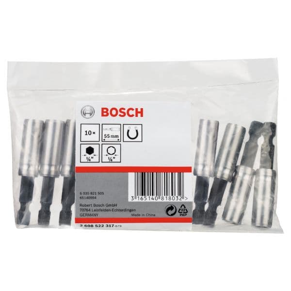 Bosch Porta-Bits Universal Magnético 1/4" 55x10 mm 10 Unidades