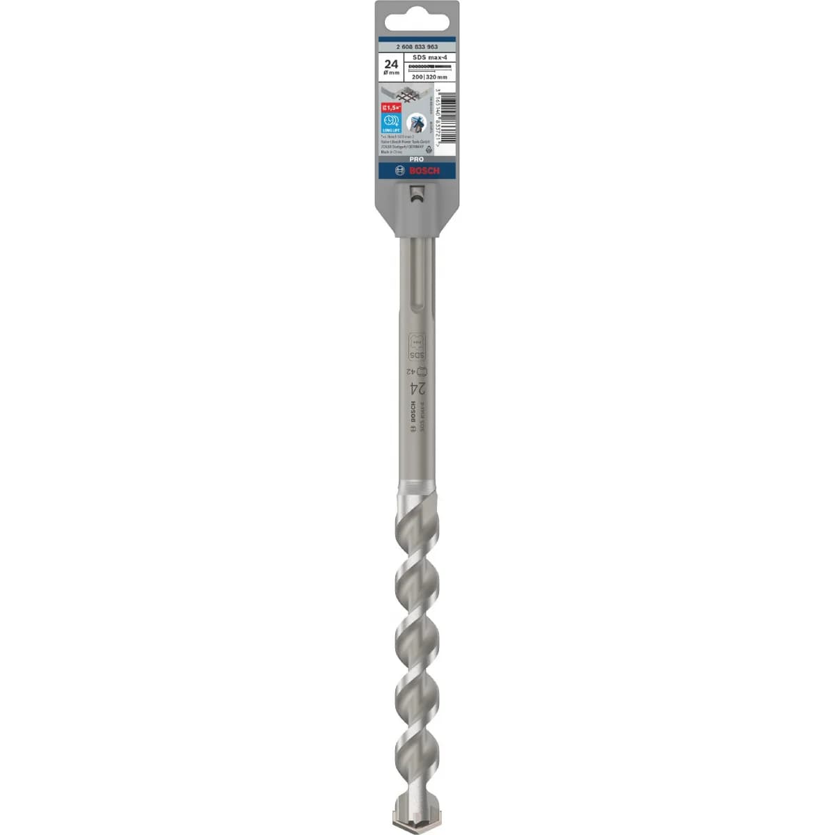 Broca PRO SDS max-4, 24 x 200 x 320 mm refª 2608833963 BOSCH - 2608833963 - Ferramentaspro.pt