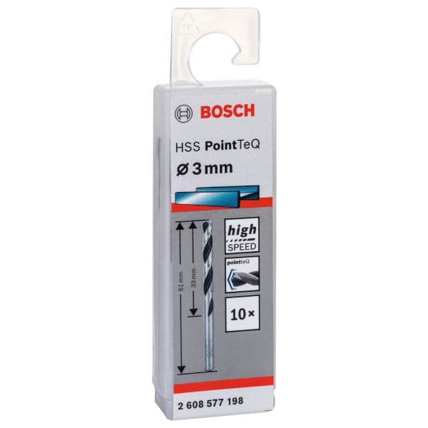 Bosch Broca Helicoidal HSS PointTeQ 3.0 mm