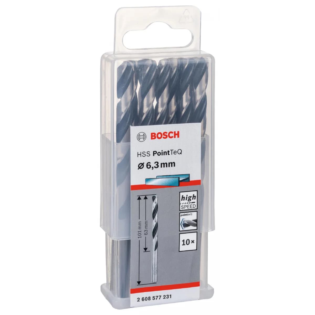 Broca helicoidal HSS PointTeQ 6,3 mm refª 2608577231 BOSCH - 2608577231 - Ferramentaspro.pt