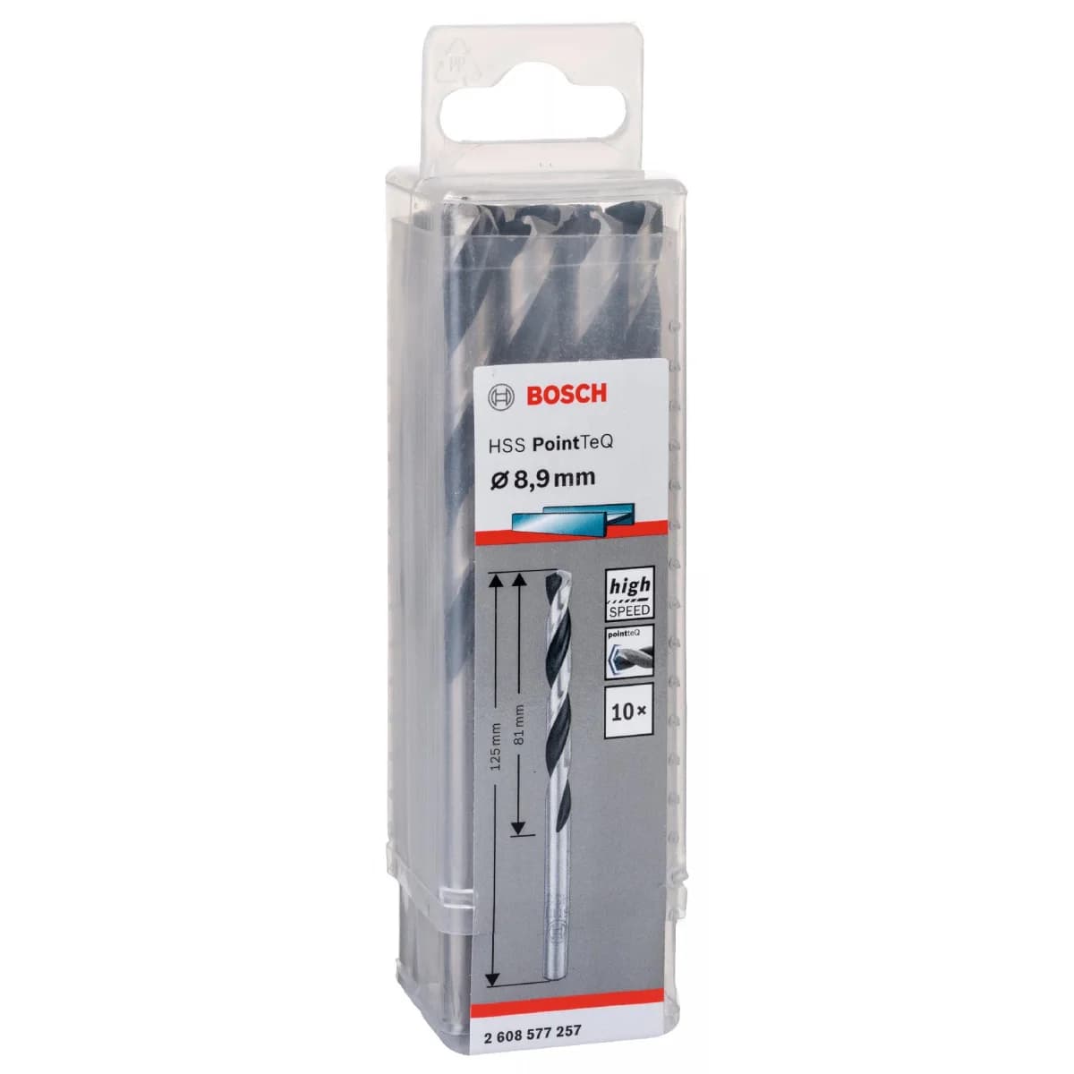Broca helicoidal HSS PointTeQ 8,9 mm refª 2608577257 BOSCH - 2608577257 - Ferramentaspro.pt
