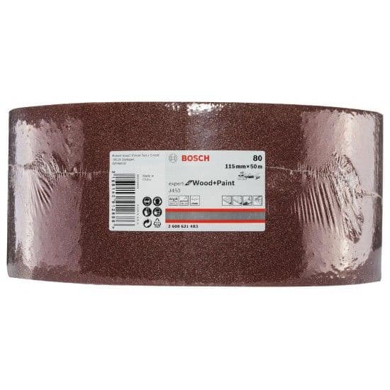 Lixa J450 Expert for Wood and Paint, 115 mm X 50 m, G80 refª 2608621483 BOSCH