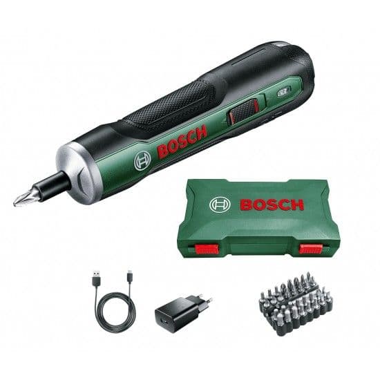 Bosch Aparafusadora Sem Fios Pushdrive 3,6v Verde + Kit De 32 Brocas - 06039c6000