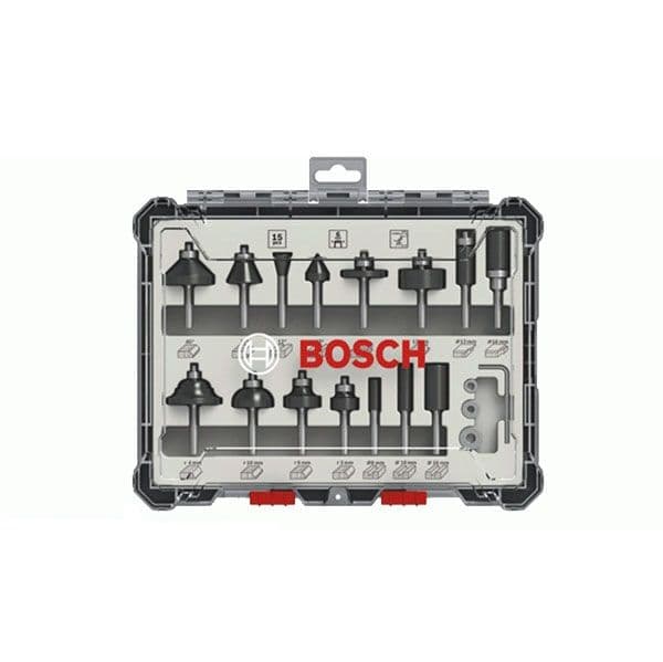 Bosch Jogo Misto de Fresas 15 Pcs 6mm 2607017471 - BS2607017471