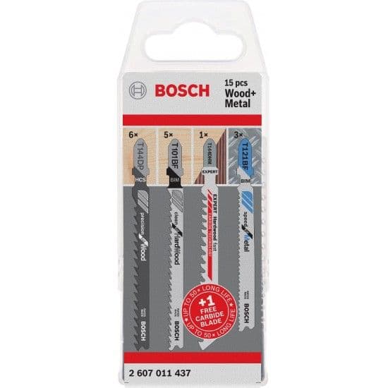 Bosch Conjunto Professional Jigsaw Blades Kit Top Seller 15 Peças Branco,Prateado