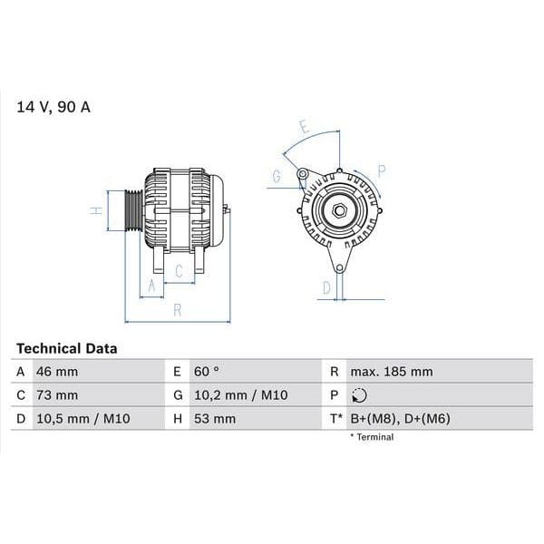 Bosch Alternador - 0986040380