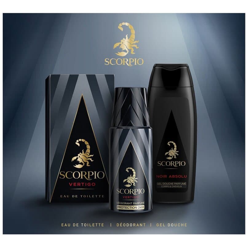Conjunto Vertigo EDT 75 ml, sprchový gel 250 ml a Desodorizante 150 ml