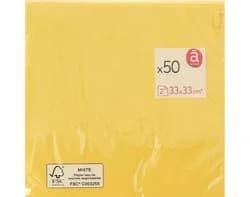 guardanapos folha dupla actuel amarelo 33x33cm pack 50 unidades