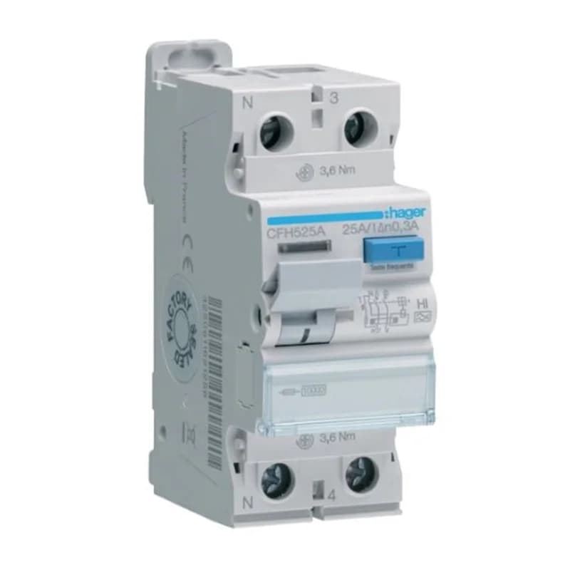 Interruptor Diferencial Hager CFH525A 2P 25A 300mA HI