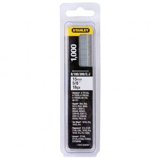 Stanley Prego Brad 8 300 E Tipo J Pack 1000 Unidades 15Mm