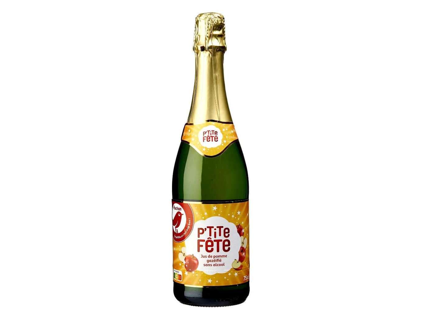 REFRIGERANTE AUCHAN COM GÁS P'TITE FETE MAÇÃ 0.75L