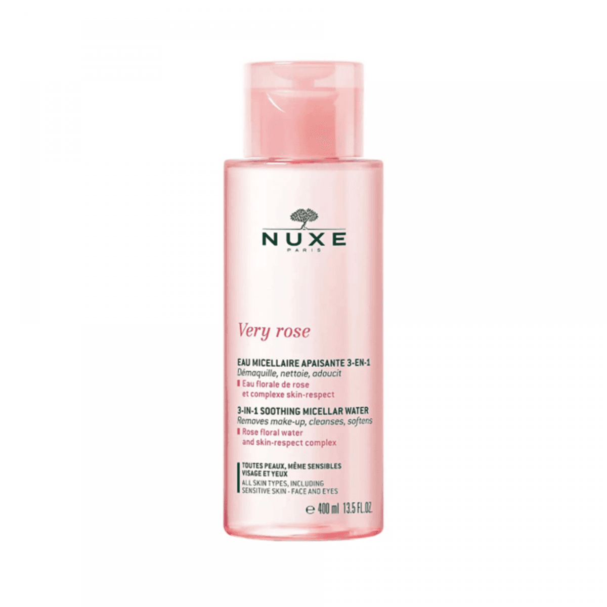 Nuxe Very Rose Água Micelar Desmaquilhante Hidratante 3 em 1 400ml