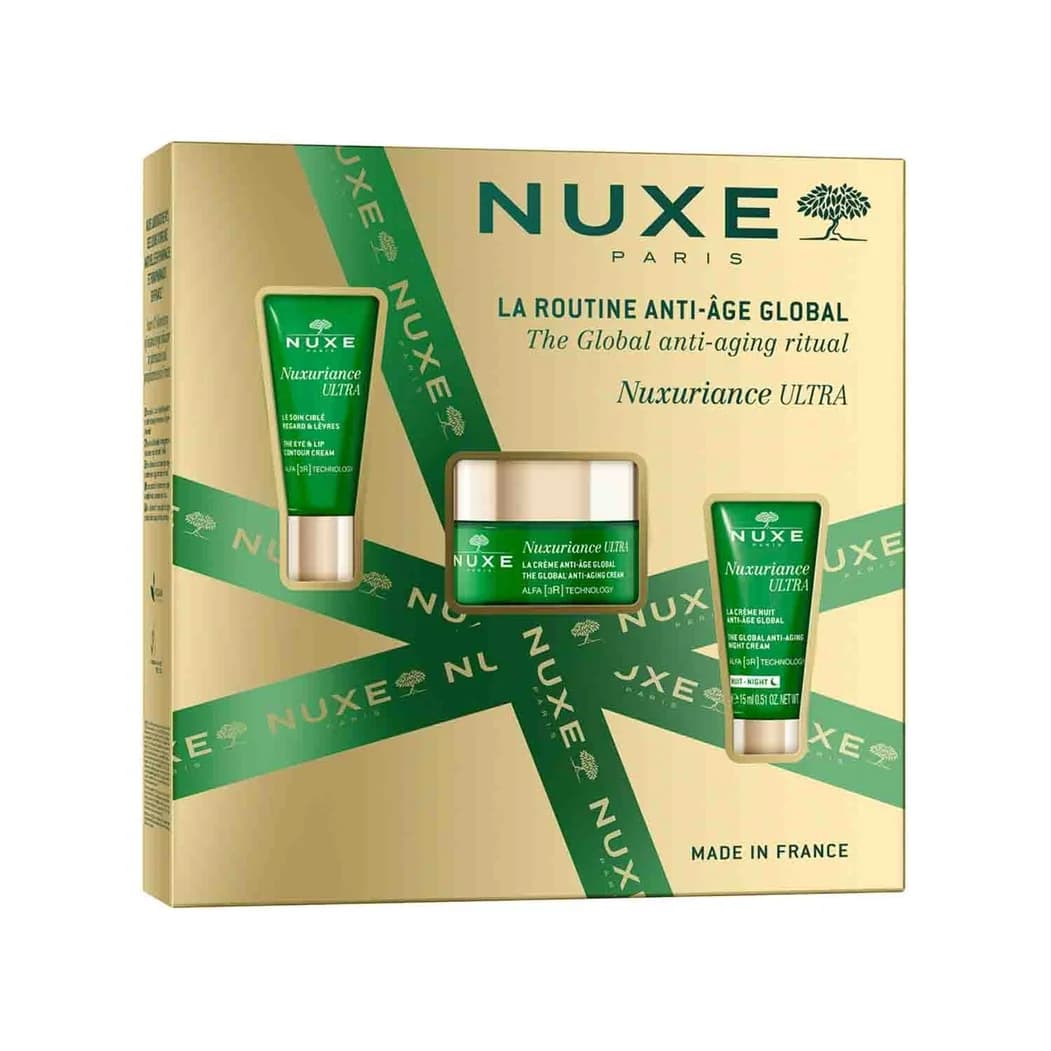 Nuxe Nuxuriance Ultra Ritual Global Anti-Envelhecimento 2025 Creme 50ml + Contorno de Olhos e Lábios 15ml + Creme Noite 15ml Coffret