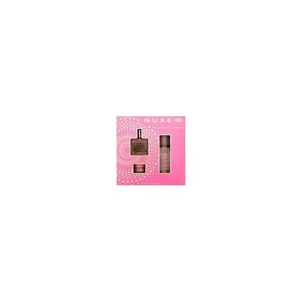 Nuxe Rose À L'Infini Pink Fever Florale Huile Prodigieuse Florale 50ml + Baume Lévres à La Rose 15g + Água Micelar 3 em 1 100ml Coffret