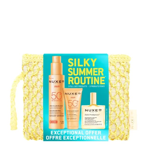 Nuxe Sun Bolsa Essenciais Rotina de Verão Sedosa Spray Creme e Óleo 150ml+50ml+50ml
