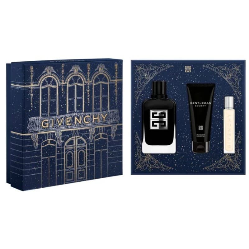 Givenchy Gentleman Society Eau de Parfum Spray 100ml + Gel de Duche 75ml + Spray de Viagem 12.5ml Coffret