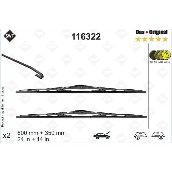 SWF Escova do Limpa-vidros - 116322