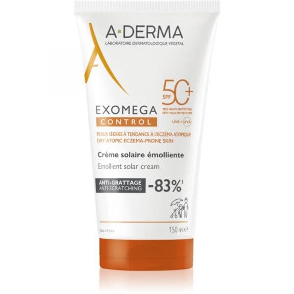 Protetor Solar A-Derma Exomega Controle Creme Solar Emoliente FPS50+ 150ml
