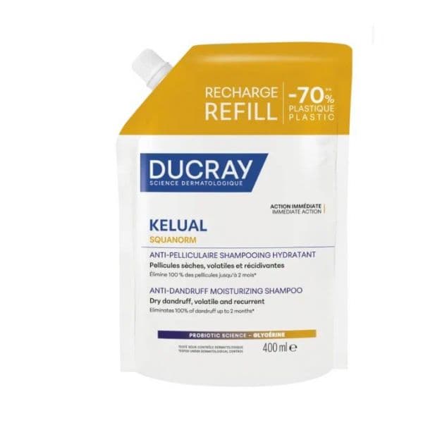 Ducray Kelual Squanorm Shampoo Hidratante Anticaspa Eco-Refill 400ml