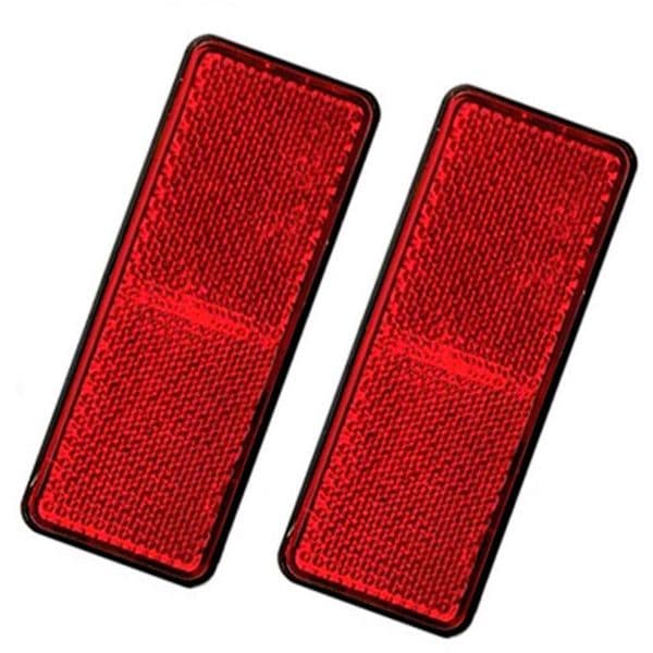 Peraline 2x Reflectores Rectangulares 90x35mm Vermelhos (instalação com Adesivo) Vermelho - 2560