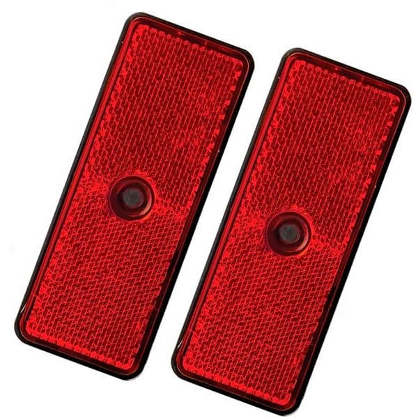 Peraline 2x Reflectores Rectangulares 90x35mm Vermelhos (instalação com Parafusos) Vermelho - 2566