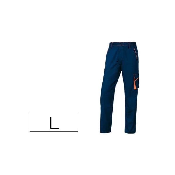 Delta Plus Calças com Cintura Ajustavel e 5 Bolsos Cor Azul Laranja Formato L