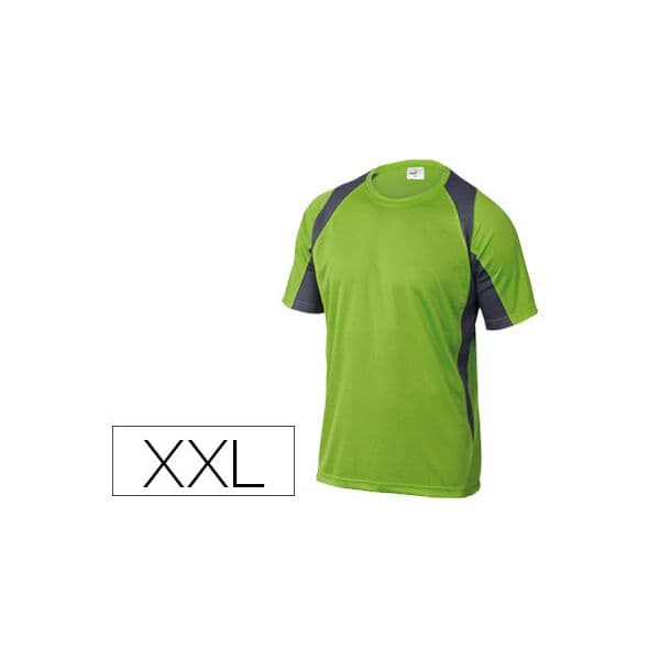 Delta Plus T-shirt Poliester Manga Curta Colarinho Redondo Tratamento Secagem Rapida Cor Verde-cinza Formato Xxl