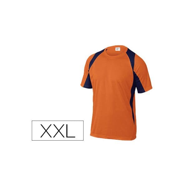 Delta Plus T-shirt Poliester Manga Curta Colarinho Redondo Tratamento Secagem Rapida Cor Laranja-marinho Formato Xxl
