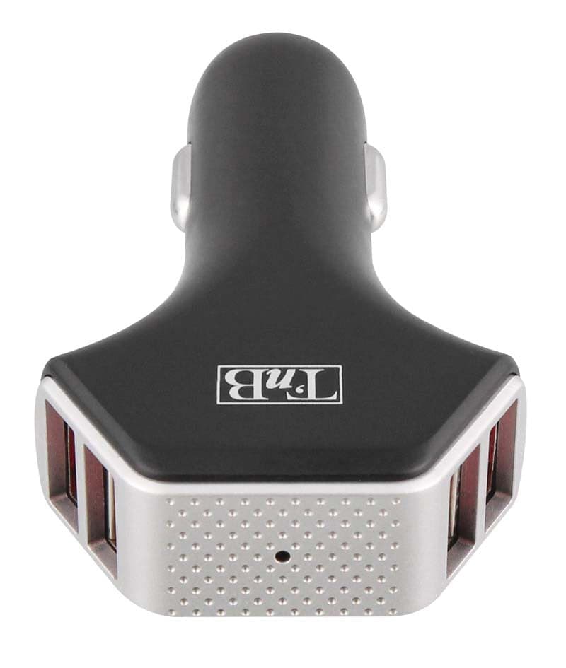 TnB Carregador 4XUSB 12-24V Black CAC4USB8A