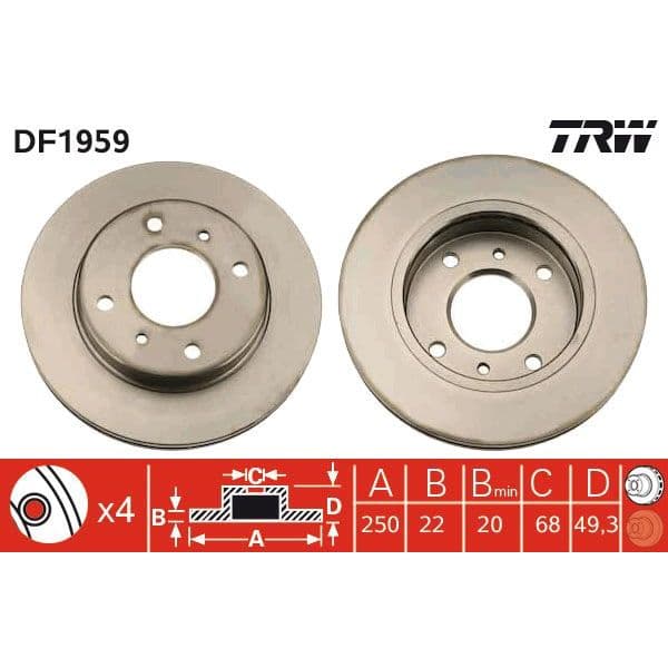 TRW Disco de Travão - DF1959