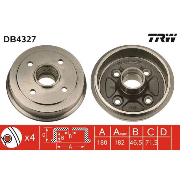 TRW Tambor de Travão - DB4327