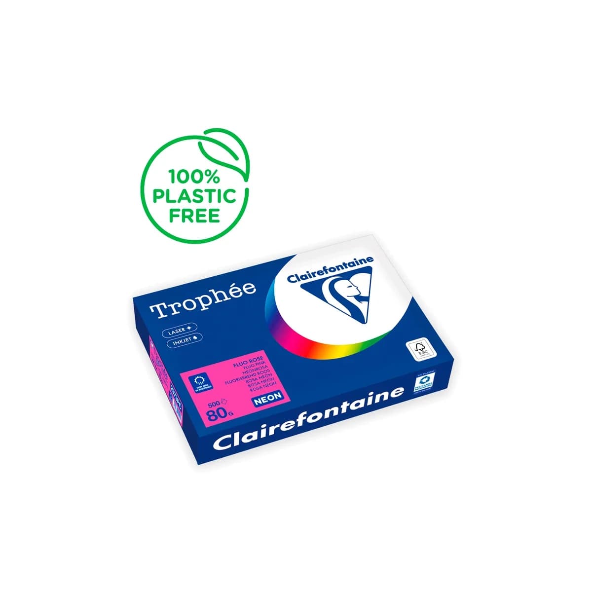 Clairefontaine Trophee A4 80g Neon Rosa 500un.