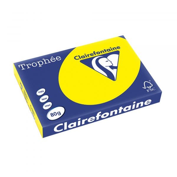 Clairefontaine Papel Fotocópia 500 Fls Trophée A3 80g Amarelo