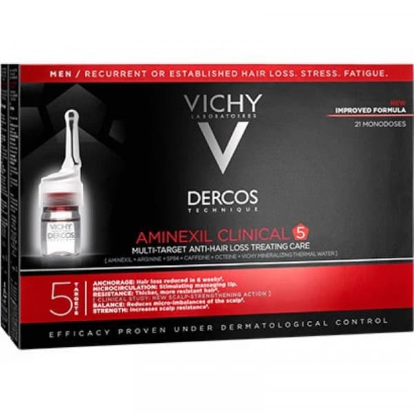 Vichy Dercos Aminexil Intensivo 5 Antiqueda Homem 42 Ampolas