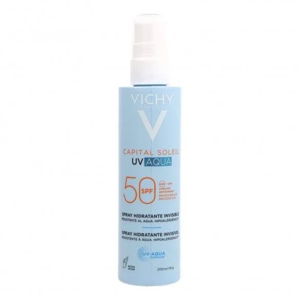Protetor Solar Vichy Capital Soleil UV Aqua Spray Hidratante Invisível FPS50 200ml