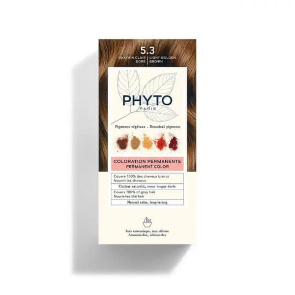 Phyto Phytocolor Coloração Permanente sem Amoníaco Tom 5.3 Castanho Claro Dourado