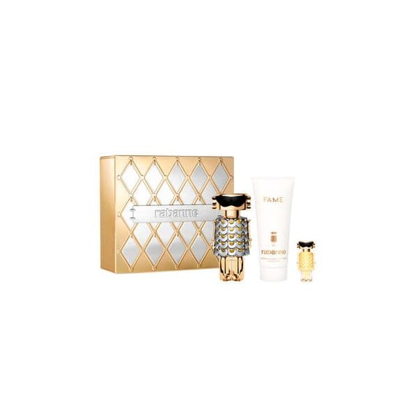 Paco Rabanne Fame Woman Eau de Parfum 50ml + Fame Woman Eau de Parfum 10ml + Loção Corporal 100ml Coffret