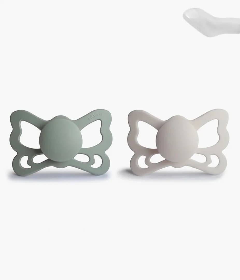 Frigg Butterfly 2 Chupetas Silicone Sage e Great Gray 0-6M