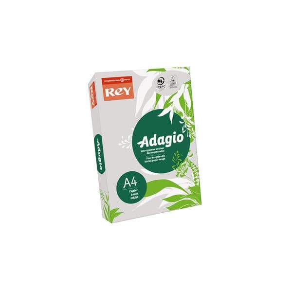Rey Resma 500 Fls de Papel A4 Adagio 80g Cinza