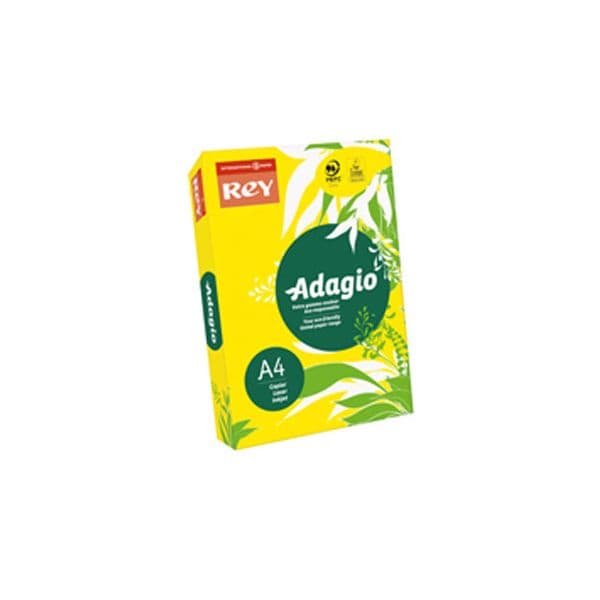 Rey Resma 500 Fls Papel A4 Adagio 80g Amarelo Intenso