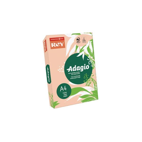 Rey Resma 500 Fls Papel A4 Adagio 80g Pêssego