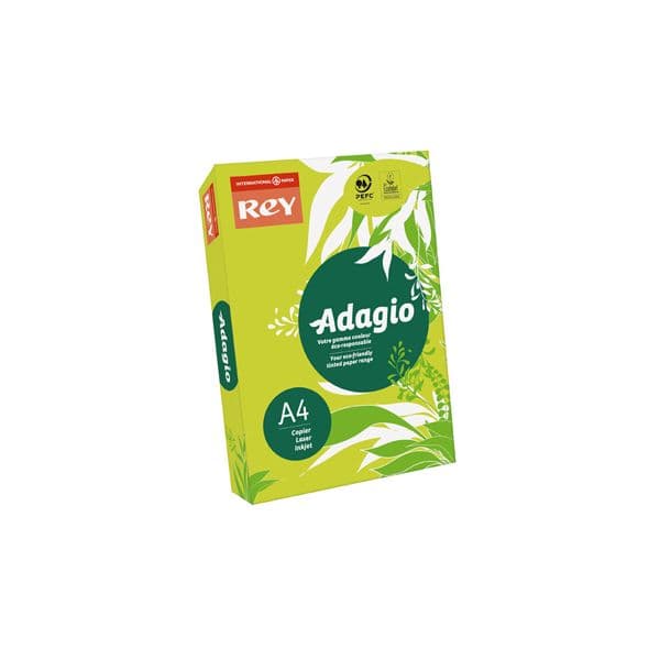 Rey Resma 500 Fls Papel A4 Adagio 80g Verde Claro