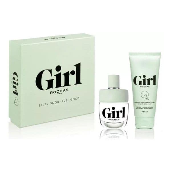 Rochas Girl Eau De Toilette 60ml +  Exfoliating Body Wash 100ml Coffret