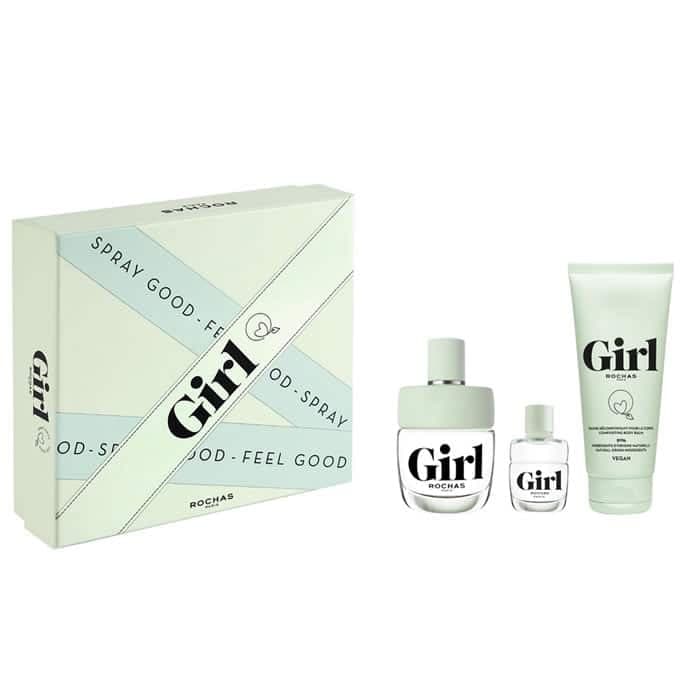 Rochas Girl Eau de Toilette 100ml + Eau de Toilette 4,5ml + Gel Esfoliante 100ml Coffret