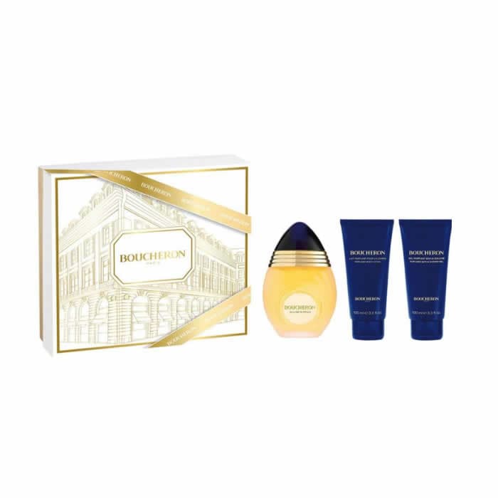 Boucheron Homme Eau De Parfum 100ml + Loção Corporal 100ml + Gel de Banho 100ml Coffret